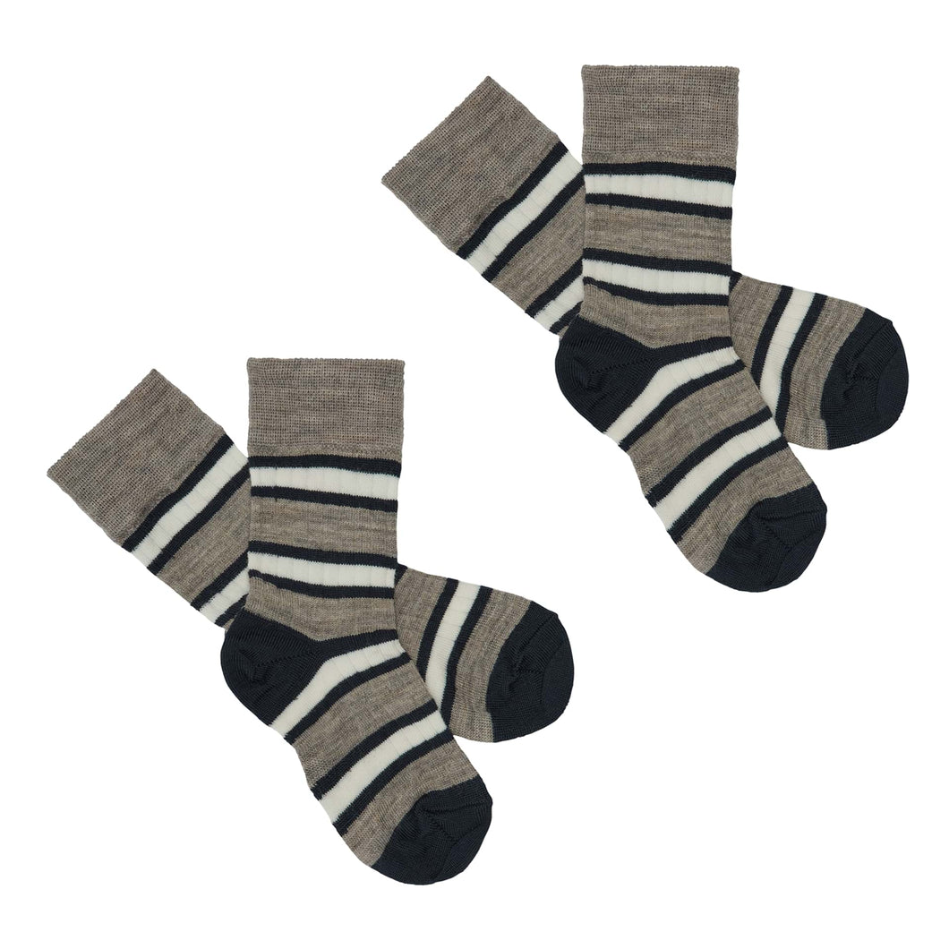 2-Pack Two-Tone Striped Socks FUB Fall23