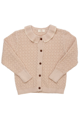 POINTELLE KNITTED CABLE CARDIGAN W. COLLAR Copenhagen Colors SS24