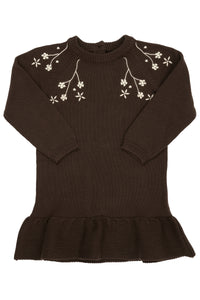 KNITTED DRESS W. HANDMADE EMBROIDERY Copenhagen Colors FW23