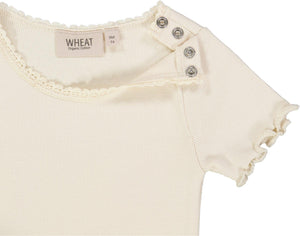 Rib T-Shirt Lace SS Wheat Spring23