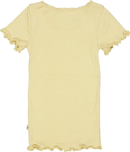 Rib T-Shirt Lace SS Wheat Spring23