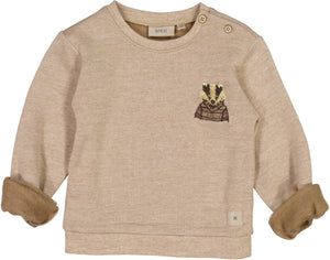 Wool Sweatshirt Badger embroidery - Little moon
