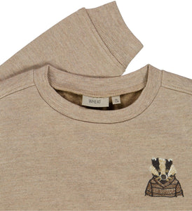 Wool Sweatshirt Badger embroidery - Little moon